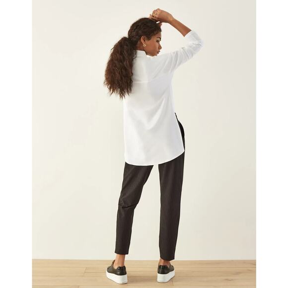 Aday Shirt Women L Large SLIM Fit Mandarin Collar Something Borrowed Snap Button - Picture 14 of 15